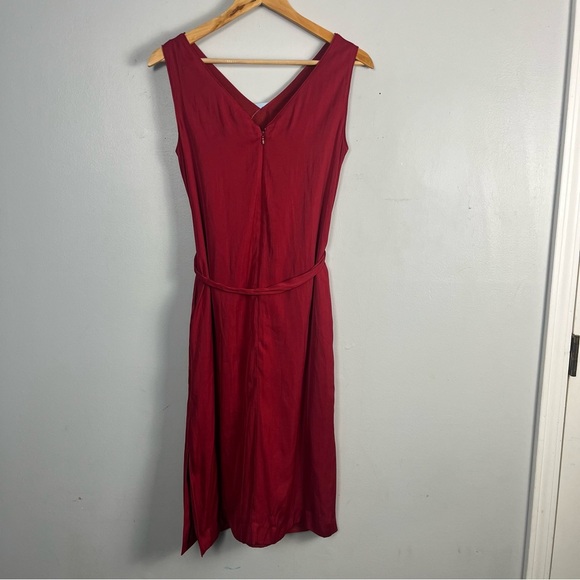Ann Taylor new Petite V-Neck Tie Waist Midi Dress red size 6 petite - Picture 8 of 10
